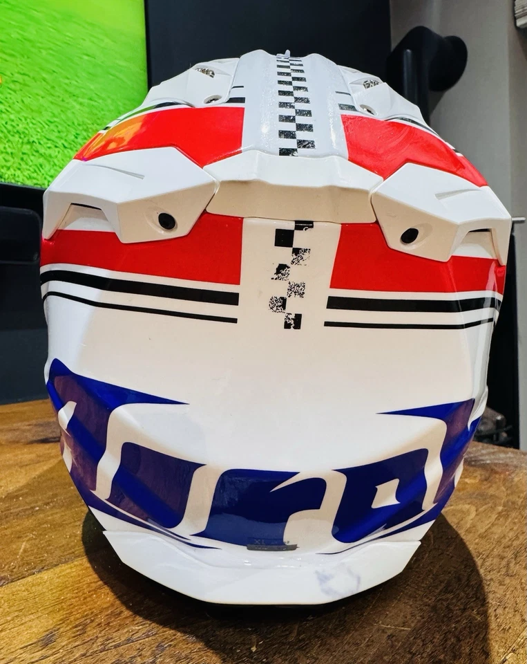 Airoh Aviator 3 AMS² plus Hima Gloss Blue Red White Offroad MX Helmet - Image 3 of 4