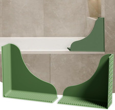 2-Pack All-Silicone Shower Splash Guard, Bath Tub Corner Water Blocker with Stro
