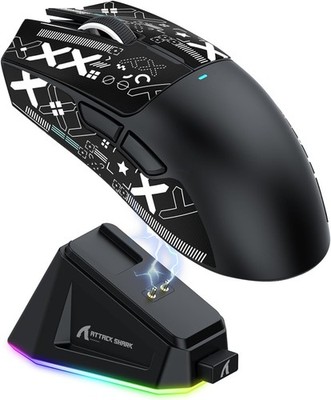 ATTACKSHARK X11 Ultralight Tri-Mode Wireless Gaming Mouse with RGB Charging Dock