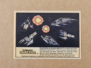 Vintage 1978 Big G Cereal Sticker Card #2 Battlestar Galactica RARE