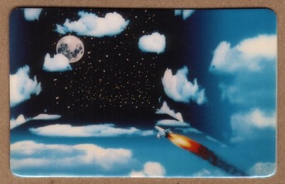 10u Artwork von NASA Space Shuttle Richtung Mond USED Telefonkarte