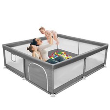 Babyeap TYD003 Baby Playpen Large Play Yard Fence for Toddlers,71"x50" Dark Gray