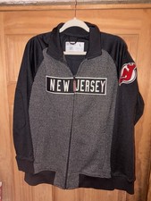 CCM New Jersey Devils Men's Black Vintage Raglan Full-Zip Track Jacket Large