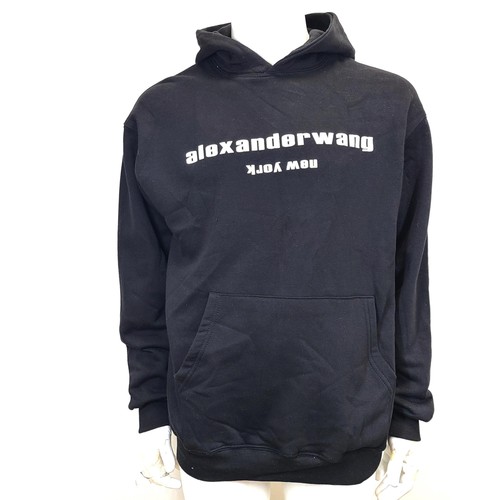 Alexander Wang Graphic Back-Print Hoodie Black Size M