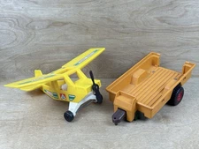 Lot Vintage Fisher Price 307 Ranger Plane 1976 Adventure People & Safari Trailer
