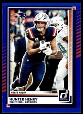 Hunter Henry 2025 Donruss #69 Press Proofs Blue Patriots Football Card