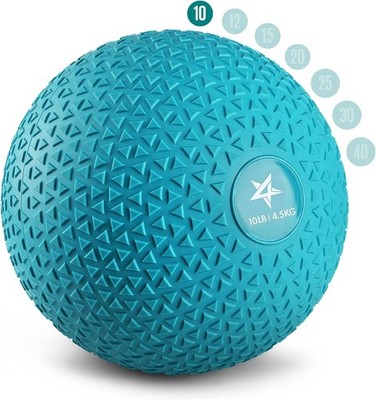Yes4All 10Lb Slam Ball, Durable Sand Filled Workout Weight Ball, Teal (Triangle)