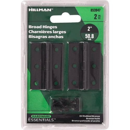 Hillman Broad Hinge Oil Rubbed Bronze (2") 2 Pack 853947