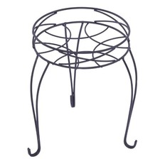 Round Metal Plant Stand - Matte Black