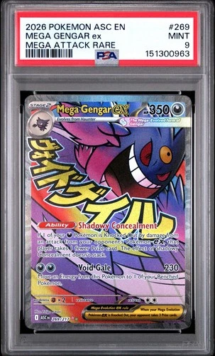 Mega Gengar Ex Mega Attack Rare Ascended Heroes PSA 9 Pokemon TCG