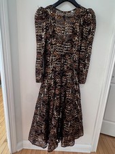 Vintage-Inspired Black  Gold Sequined Evening Dress With Sheer Lace Overlay Lon