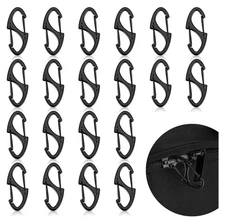 20pc Alloy S Carabiner Clips, Dual Opening Design, Keychain Snap Hooks, Mini Car
