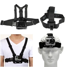 Head Strap Headband+Chest Strap Mount for GoPro Hero 11/10/9/8/7/6/5 Fusion