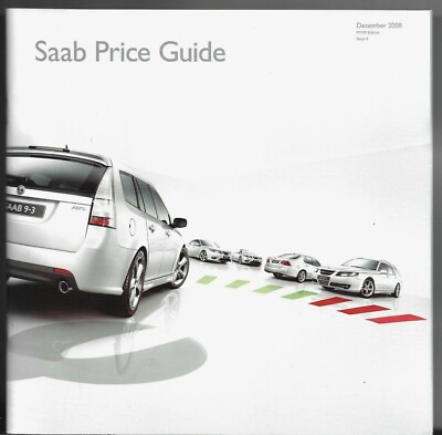 Saab Range Prices Equipment & Optional Extras 2008-09 UK Market Brochure 9-3 9-5