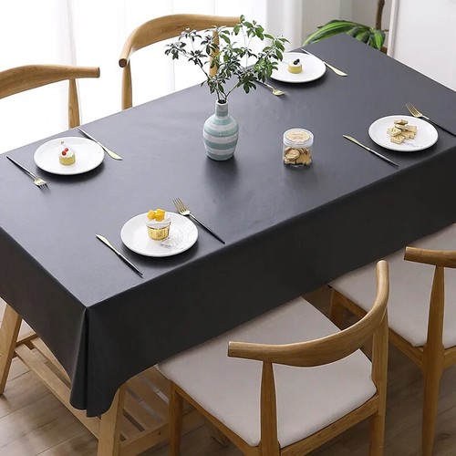 Solid Color Print Tablecloth for Table Decor Waterproof Anti-stain Table Cover - Picture 6 of 32