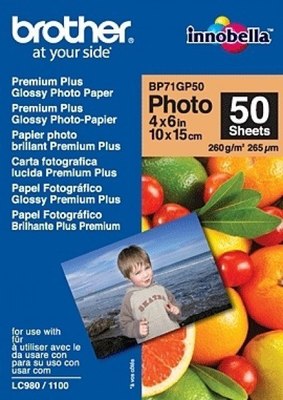 Brother Photo Glossy BP-71GP50 Original 10x15 cm/100x150mm Foto-Papier 50 Blatt