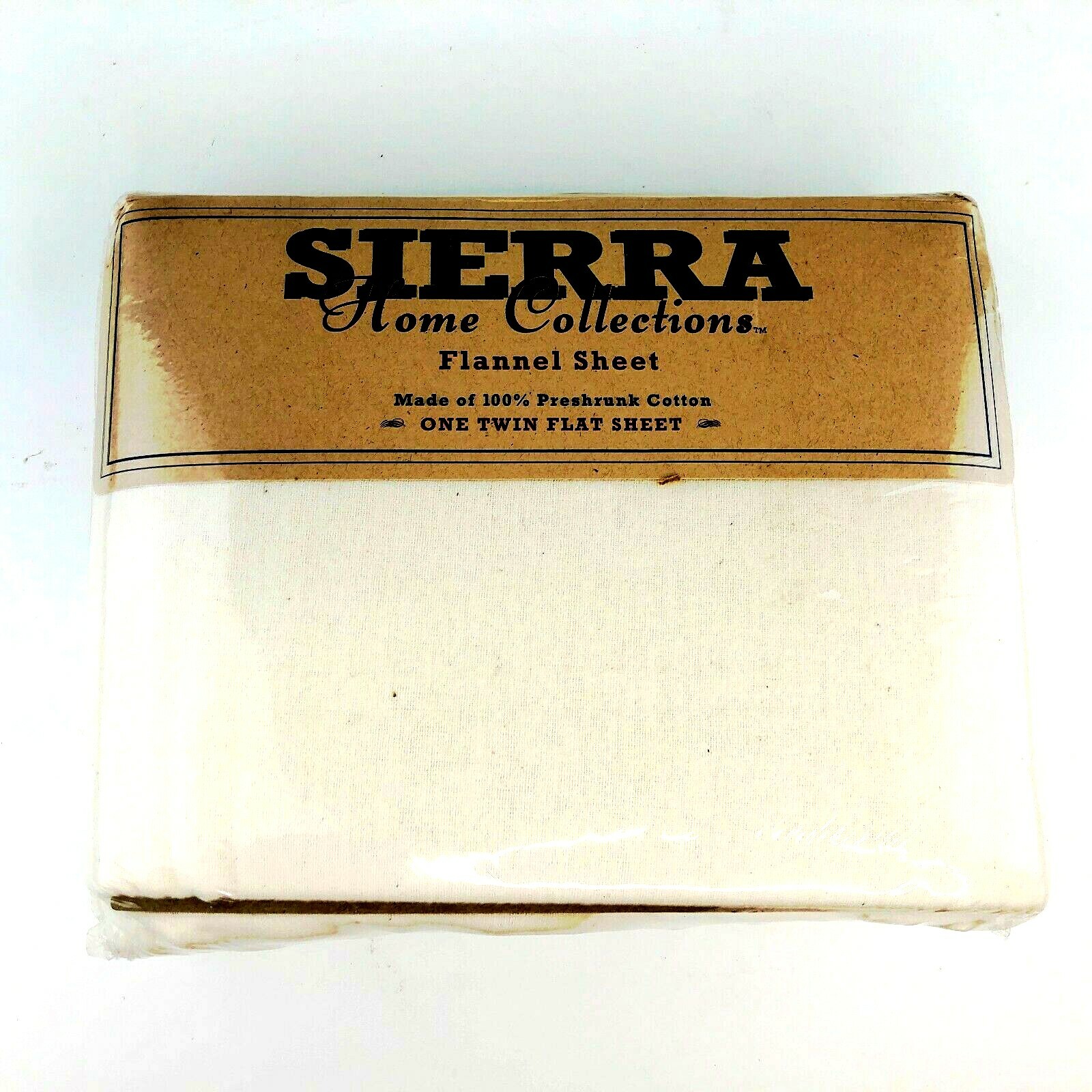 Mervyn's Sierra Home Collection Flannel Twin Flat Sheet Cotton Preshrunk NEW NOS