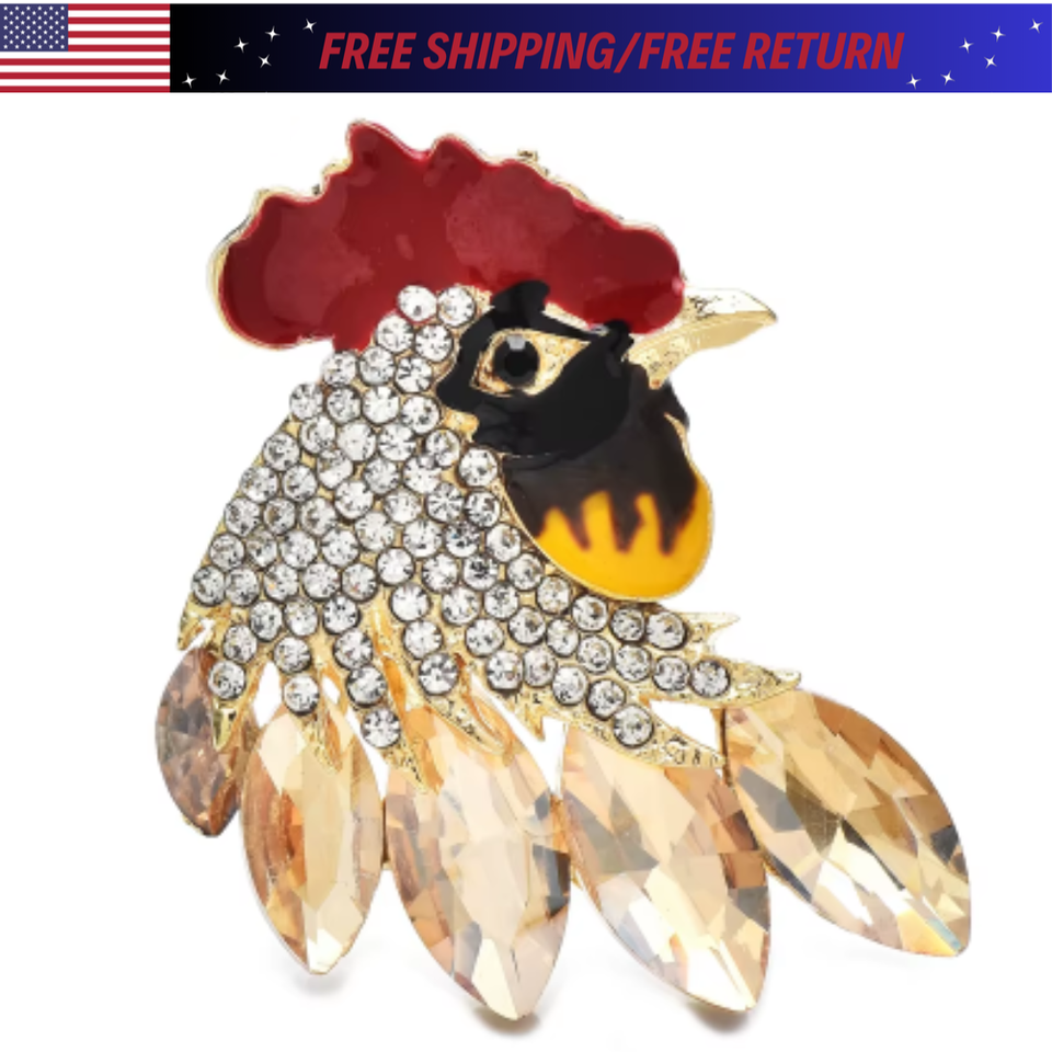 Easter Spring Cute Colour Chicken Brooch Animal Rooster Pin Jewelry