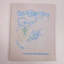 Vintage Baby Book Record Book Family Tree First Milestones Catholic 1952