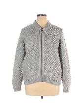 Lucky Brand Women Gray Cardigan 1X Plus