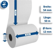 50 Thermorollen Kassenrollen Bonrollen Schultes 54 x 50 x 12