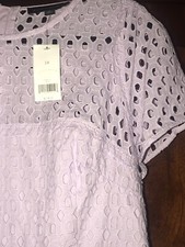 NEW Banana Republic Eyelet Lace Lavender Puple Dress 14 $178 Rtl NWT