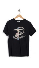 New Auth Valentino Garavani Men's Tattoo Stamp Anchor Logo T-shirt Navy L 540