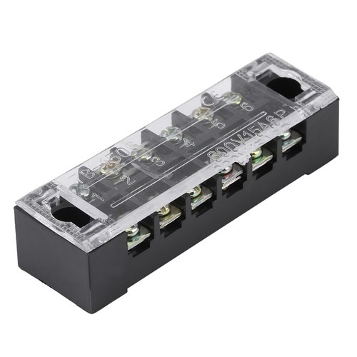 Dual Row 6 Positions 600V 15A Screw Terminal Block with Insulated Cover - Picture 16 of 20