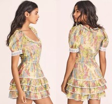 NEW W/ TAG | $495 LoveShackFancy Pastel Fields Scoop Neck Safiya Mini Dress | M
