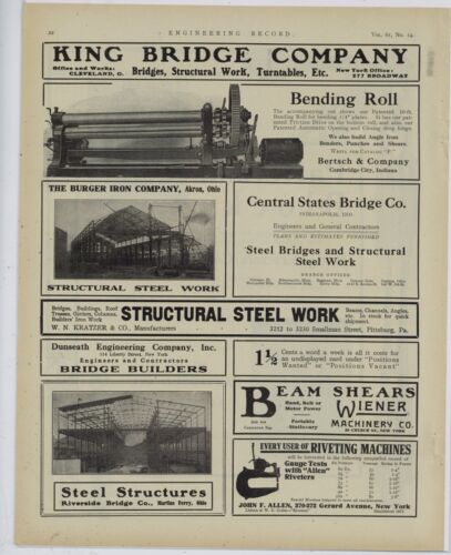 1910 Bertsch & Co. Anzeige: Biegerolle 3/4" Stahlbleche - Cambridge City Indiana - Bild 1 von 1