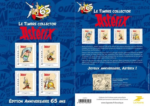2024_65 years ASTERIX collector of 4 stamps green letter 20g.