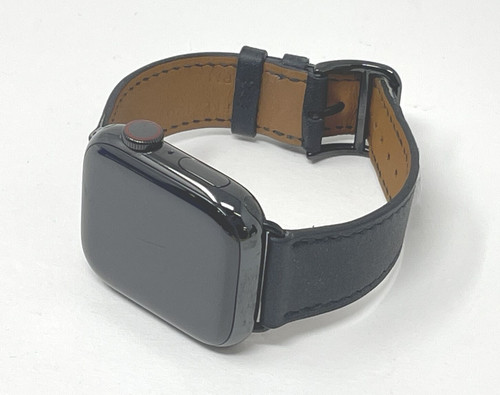 Apple Watch Series 8 Hermes 41mm kosmiczna czerń z czarną skórą komórkową bardzo dobry - Zdjęcie 5 z 5