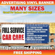 FULL SERVICE CAR CARE Advertising Banner Vinyl Sign Auto Repair Mechanic Garage