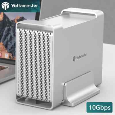 Yottamaster 2 Fach RAID Typ C Typ B Festplattengehäuse für 3,5'' SATA HDD SSD 32T