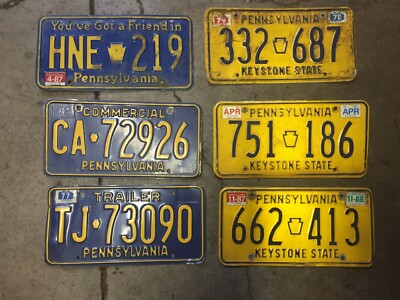 1970 Pennsylvania License Plate Registration Sticker Yom Pa License Plates Com Collectibles