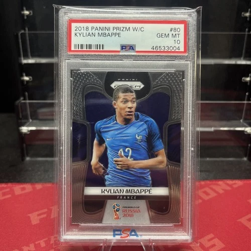 2018 Panini Prizm World Cup - Kylian Mbappe #80 (RC) PSA 10