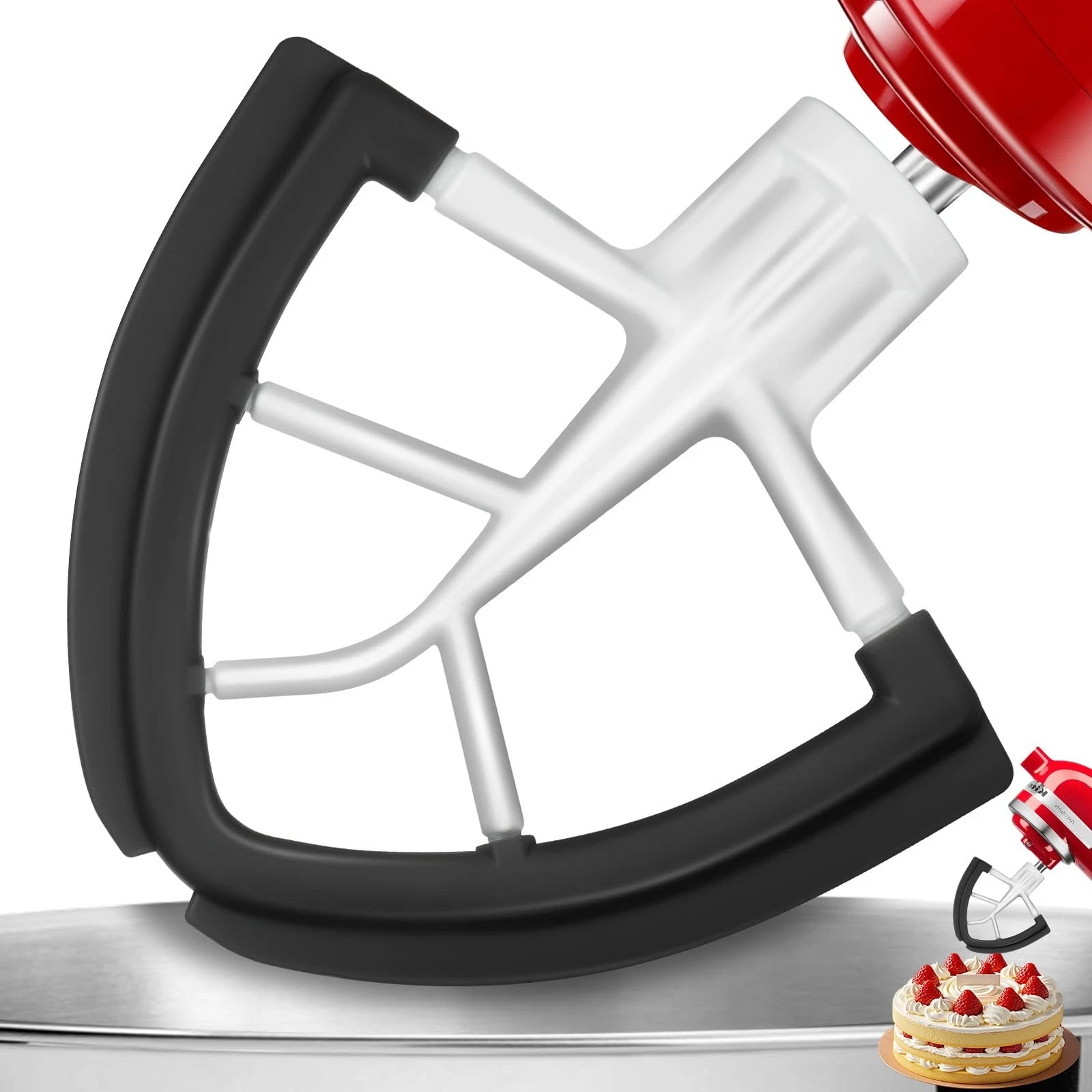 Flex Edge Beater Paddle Silicone Bowl Scraper for KitchenAid 4.5-5QT Mixer