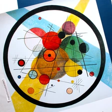 LARGE ORIGINAL 1999 WASSILY KANDINSKY LITHOGRAPH POSTER FROM ITALY