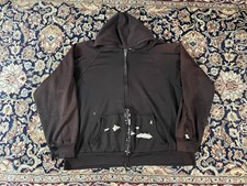 Vintage 60s/70s Thrashed Faded Waffle Knit Thermal Zip-Up Hoodie
