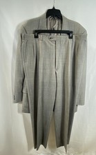 Vintage 90s Burberrys Men's Gray Plaid Wool Suit Jacket Pants Sz 40x31