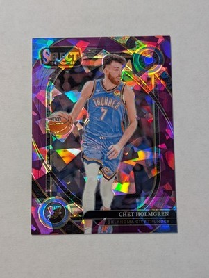 2024-25 Panini Select - Courtside Chet Holmgren 222 Purple Cracked Ice Prizm /99