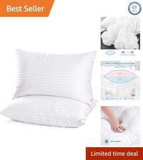 2-Pack Queen Size Bed Pillows with Microfiber Filling for Side and Back Sleepers
