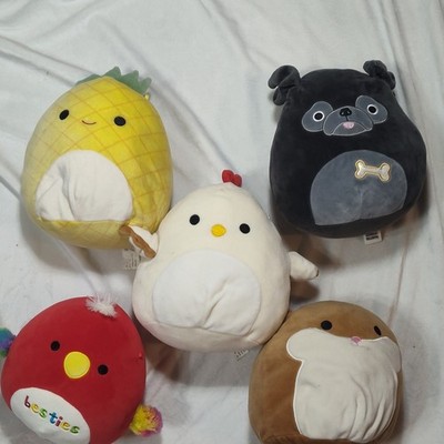 Squishmallows Medium Stuffed Animals Lot Pineapple Dog Chicken Hamster Bird