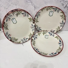 Papart From Turkey Set Of 4 Red Edged Dinner Plates Holiday Or Everyday New