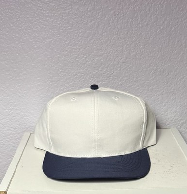 Vintage 90s Otto Cap Blank Hat Two-tone White Navy Blue