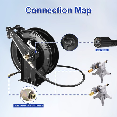 #ad #ad 50FT x 3 8quot; Auto Retractable Pressure Washer Hose Reel Heavy Duty Double Arm $95.29