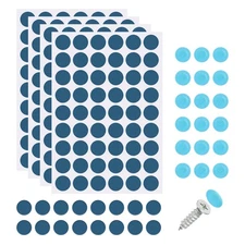 216Pcs Screw Hole Stickers and 200Pcs 12x3.5mm Screw Cover Caps, Blue