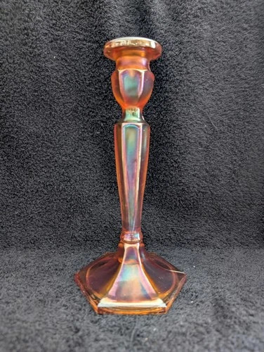 Fenton Marigold Carnival Glass Single Florentine Candlestick 1920c.          (A)