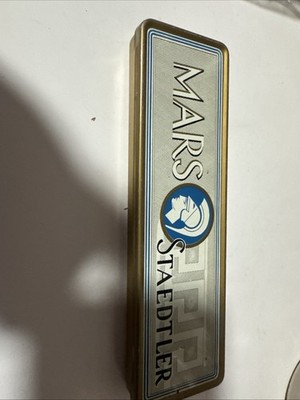 Vintage Mars Staedtler Lumograph 2886 (11) Pencils In Metal Box