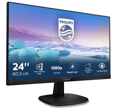 Philips 24 Zoll Monitor, flimmerfrei, schmaler Rand (1920 x 1080, VGA/HDMI/DVI)